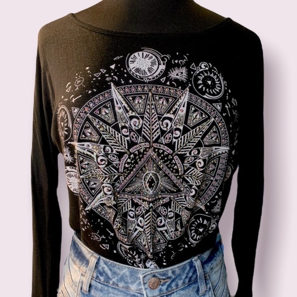 Charlotte Russe Tops - Charlotte Russe Astrology Black Long Sleeve